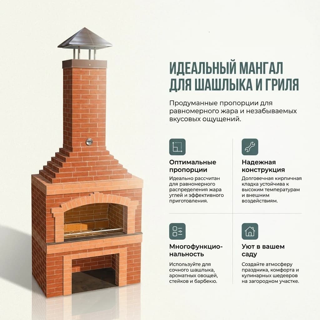 Проект мангала с порталом 103 см и бонусной порядовкой